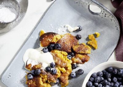 Geschredderte Süßkartoffel-Pfannkuchen