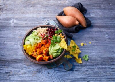 Süßkartoffel Burrito Schüssel