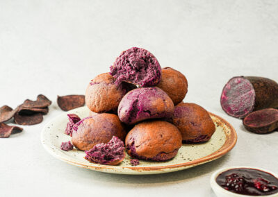 Purple Sweetpotato Dough Balls