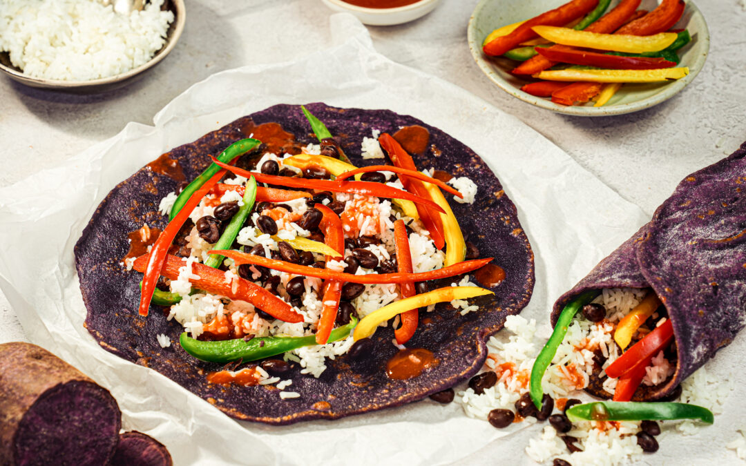 Lila Süßkartoffel-Tortillas